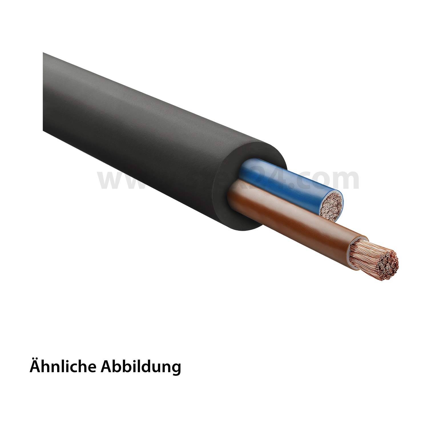 HELU KABEL H07RN-F 2X2,5mm² Gummischlauchleitung AD 10,2mm - 13,1mm Nennspannung Uo/U 450V/750V - 1 Meter