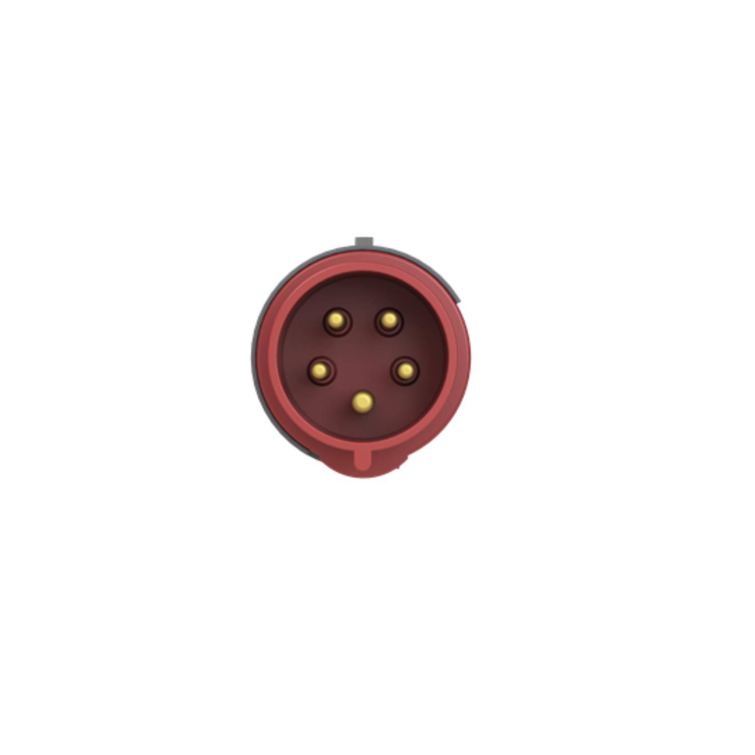 Amphenol 32 Ampere CEE Steckverbinder 5-polig (3P+N+PE) Stift, Kodierung 6h rot 200/346V bis 240/415V Frequenz 50 und
