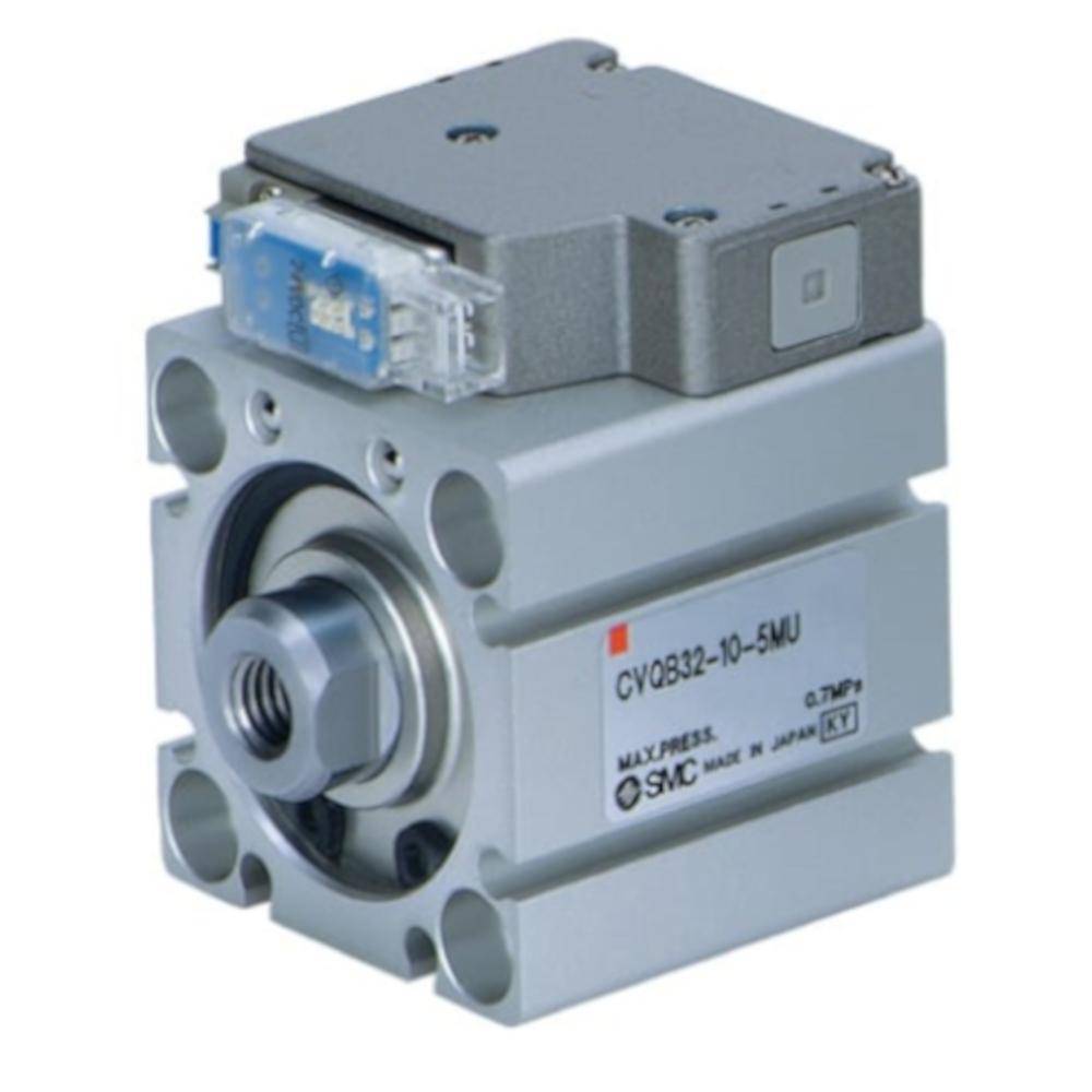 SMC Kompaktzylinder mit Elektromagnetventil CVQB32-5-5MOU - Doppeltwirkend - PN 7 bar - 24V DC - M-Steckdose ohne Stecker - Kolben-Ø 32 mm - Hub