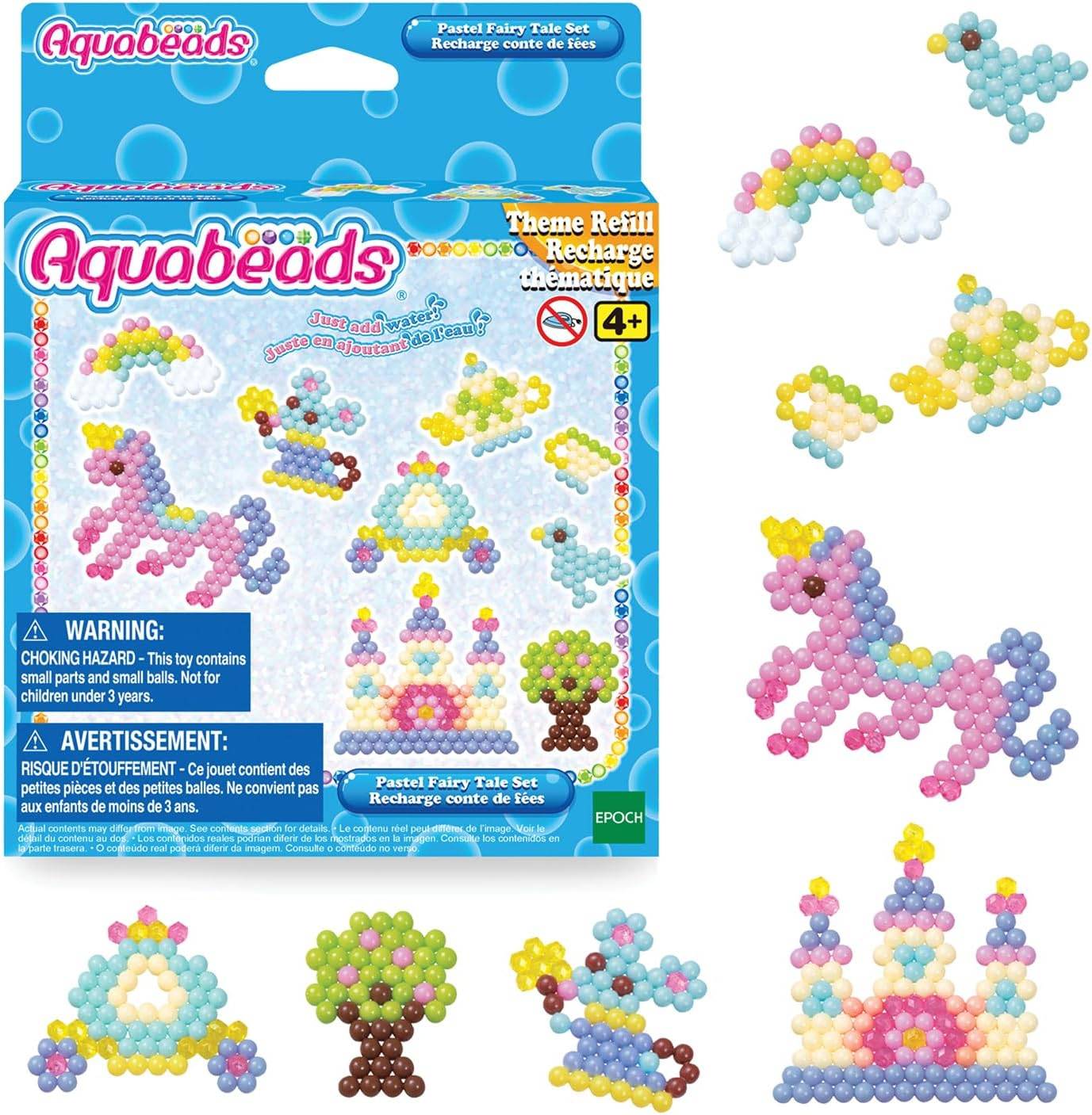 Aquabeads 31506 Pastell Märchenwelt Set Nachfüllset Wasserperlen 4+ ohne Bügeln