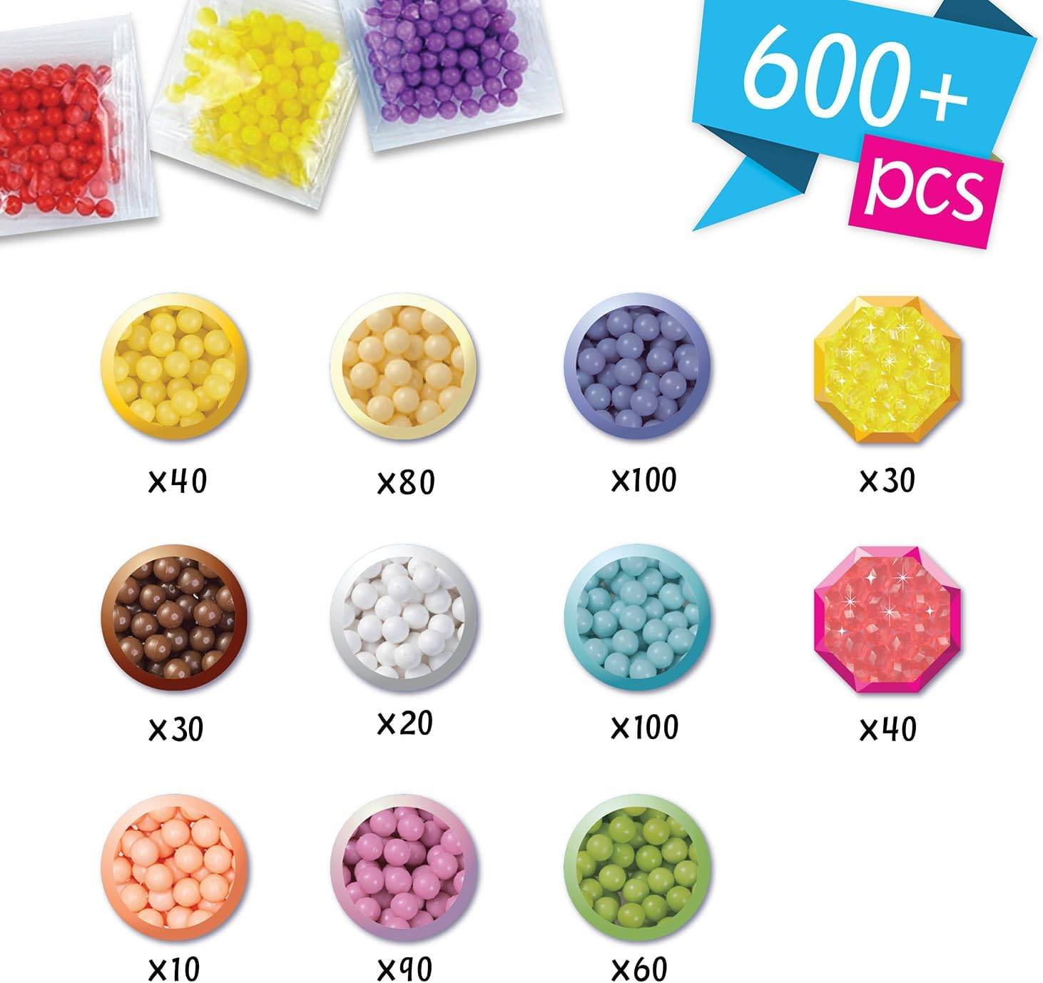 Aquabeads 31506 Pastell Märchenwelt Set Nachfüllset Wasserperlen 4+ ohne Bügeln
