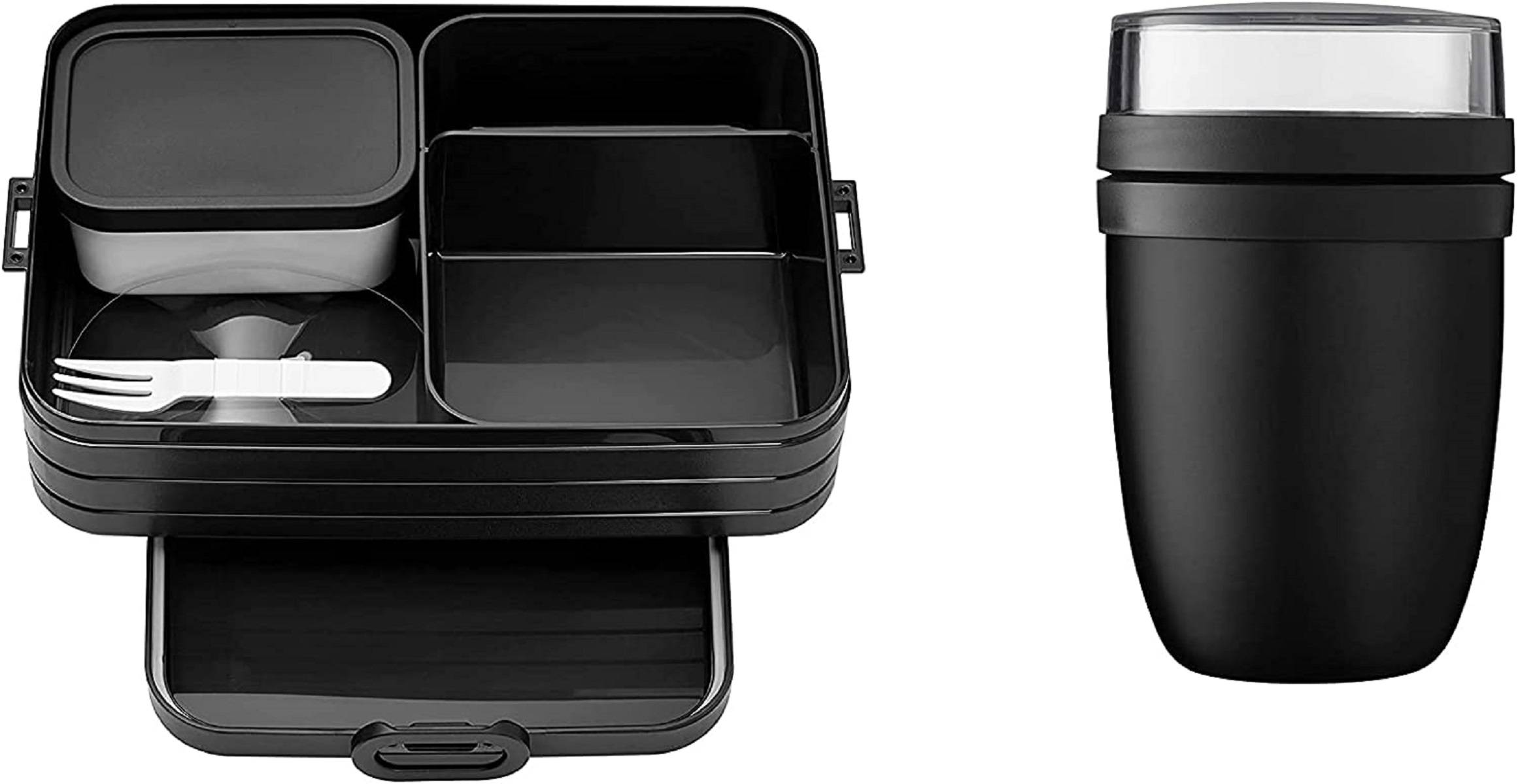 Mepal 2-tlg Limited Edition Thermo-Set Hot and Cold Black Edition / Schwarz Thermo Lunchpot mit Lunchbox 1500 ml – Hält Speisen Lange warm oder kü