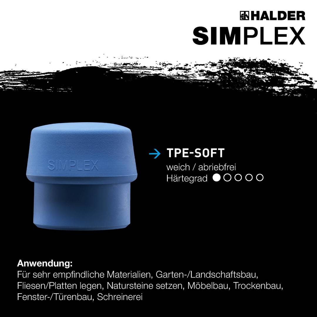 HALDER Aktionsbox Dreamteam Maurerarbeiten SIMPLEX Ø 60 mm TPE-soft / TPE-mid + PICARD Maurerhammer