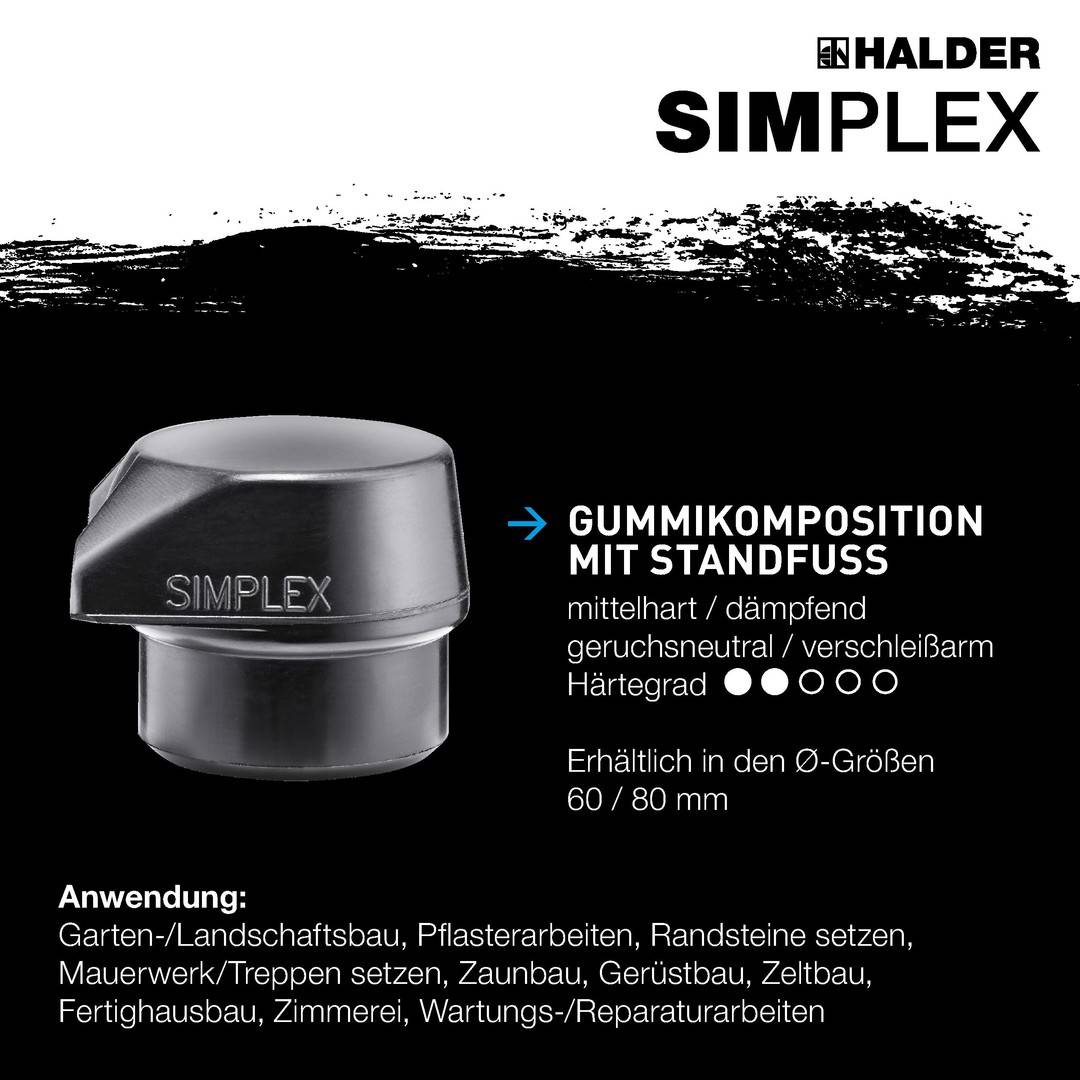 HALDER SIMPLEX Plusbox GaLaBau Ø 80 mm Superplastik / Gummi / TPE-mid + Pica Big Dry Marker