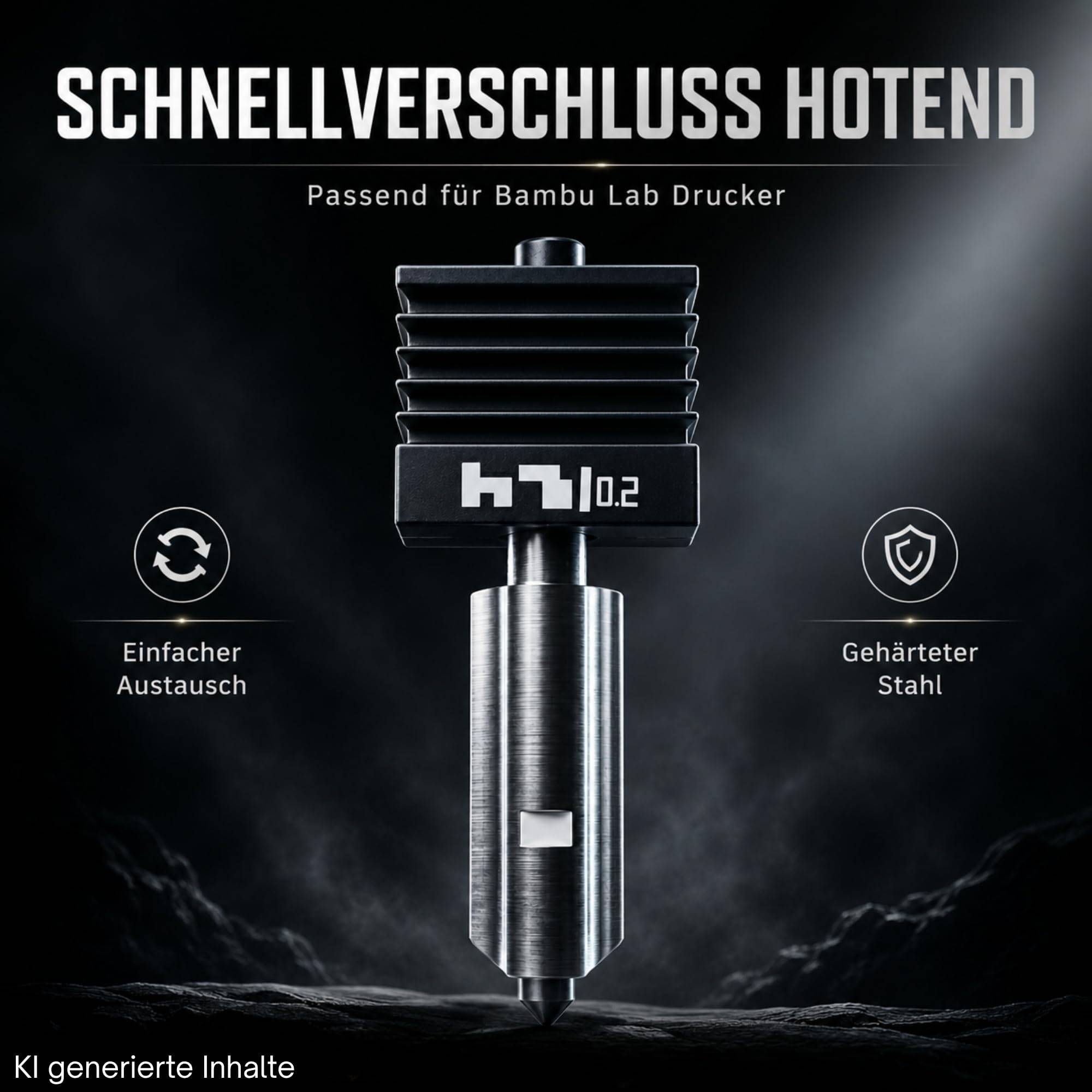 P2S H2S H2D Hotend mit 0,2mm Düse 1:1 passend für Bambu Lab 3D Drucker Nozzle Druck Kopf Hot End