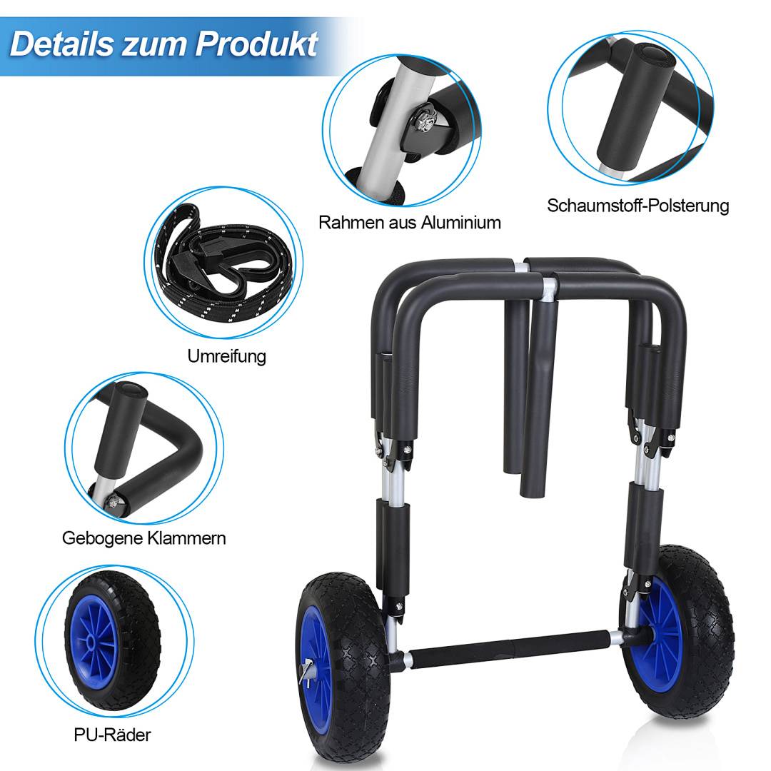 SUP Transportwagen Surfwagen Kanuwagen Bootswagen Surfboard Bootstrailer Stand Up Paddle Alu Transport