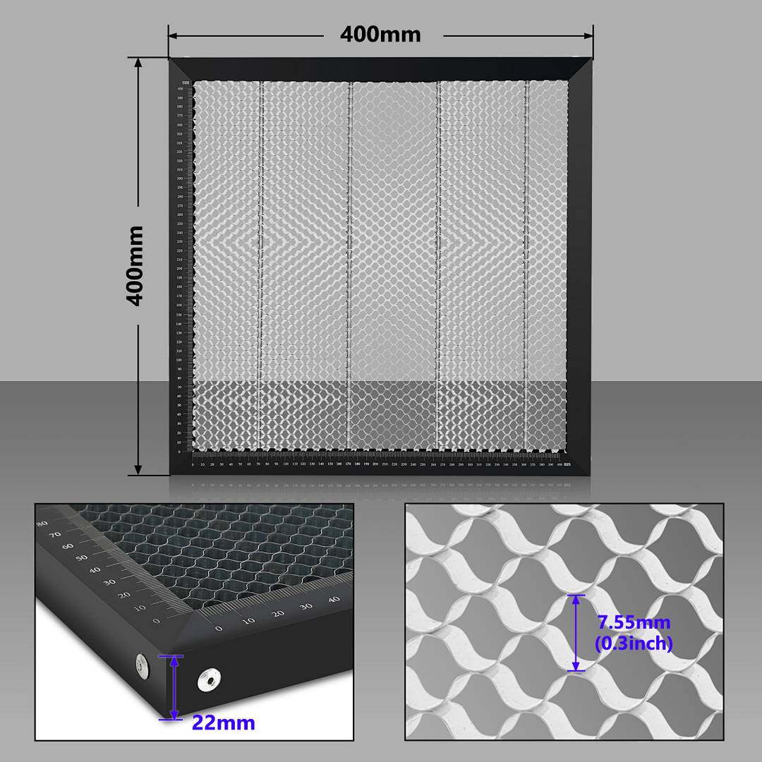 Laser Wabenplatte Honeycomb Alumium Wabentisch 400x400mm Waben Wabengitter Wabenform Graviermasche Cuttg Lasergravierer
