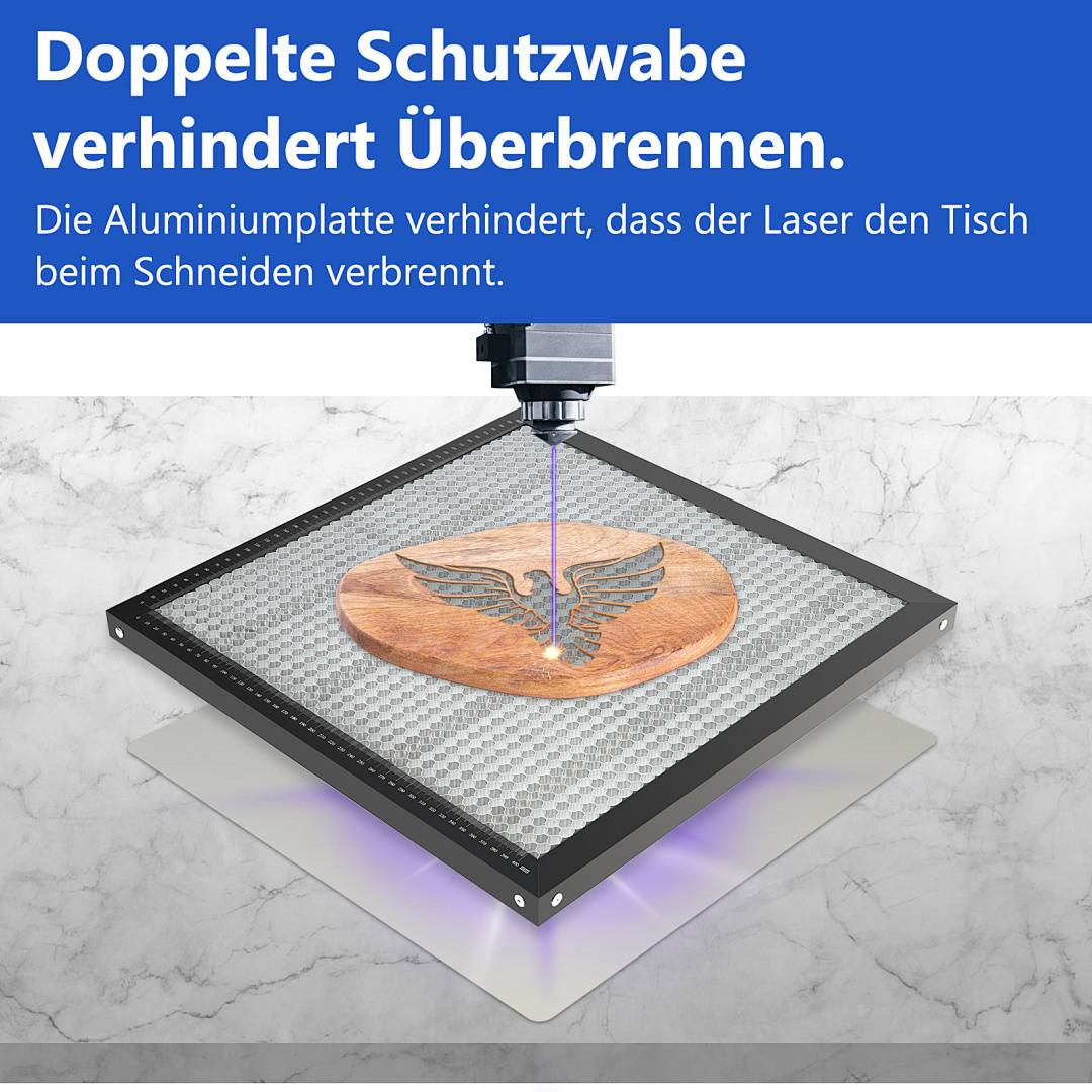Laser Wabenplatte Honeycomb Alumium Wabentisch 400x400mm Waben Wabengitter Wabenform Graviermasche Cuttg Lasergravierer
