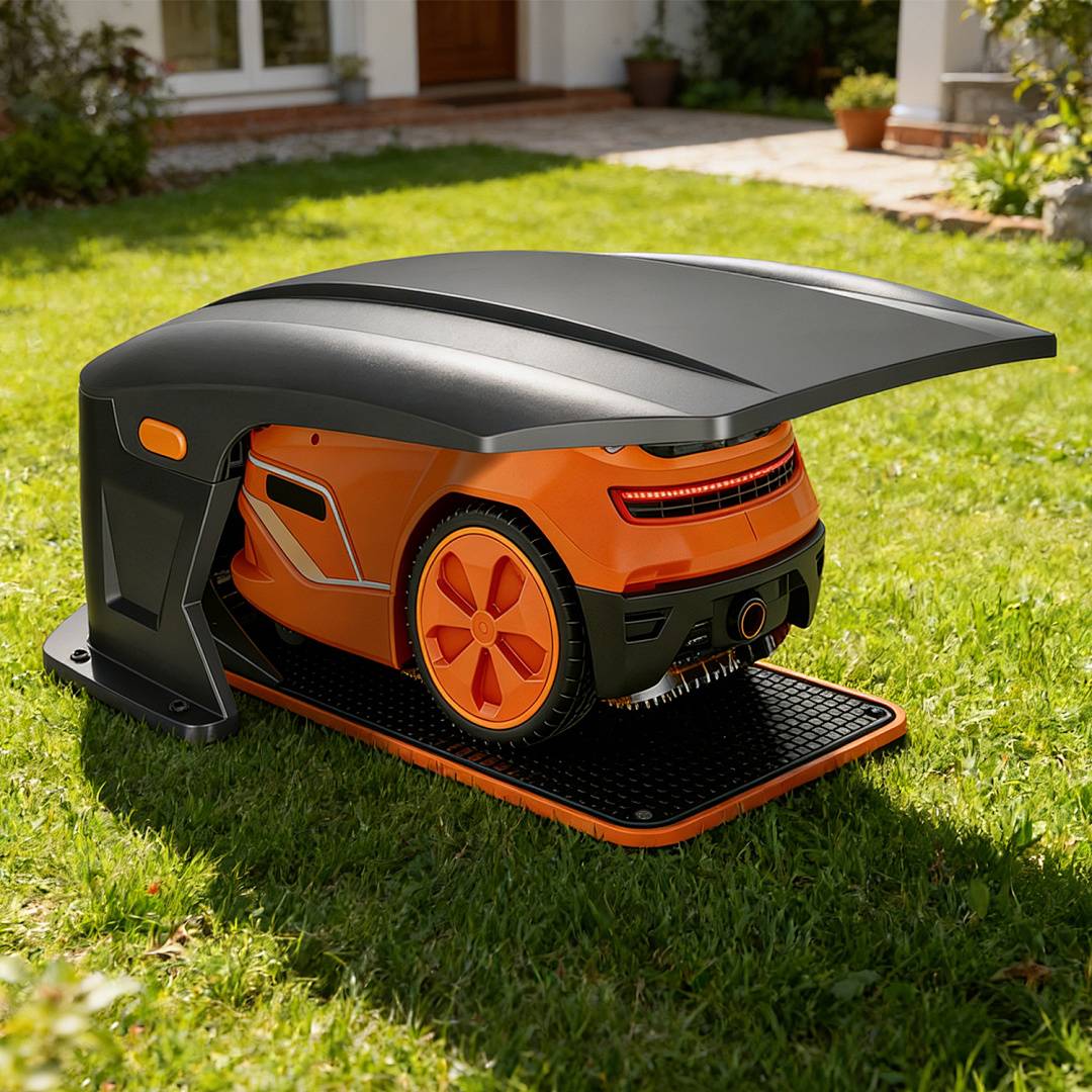 Rasenmäher Garage Mähroboter Dach Klappbar Rasenroboter Carport Überdachung Mower Robomove Roboter