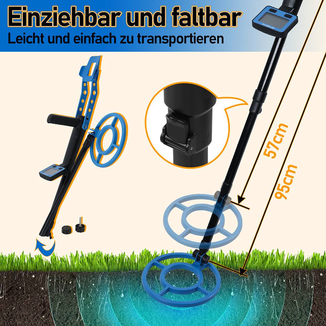 Metalldetektor Metallsuchgerät Suchgerät Detector Schatzsuche Münzen Suchgerät Wasserdicht Digital