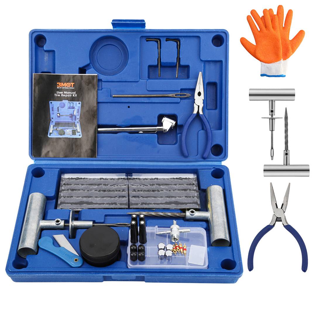 Reifenreparatur 73tlg Reifen-Reparatur-Set Reifen Pannenset Reifenflickzeug Autoreifen Pannenset Reparatur