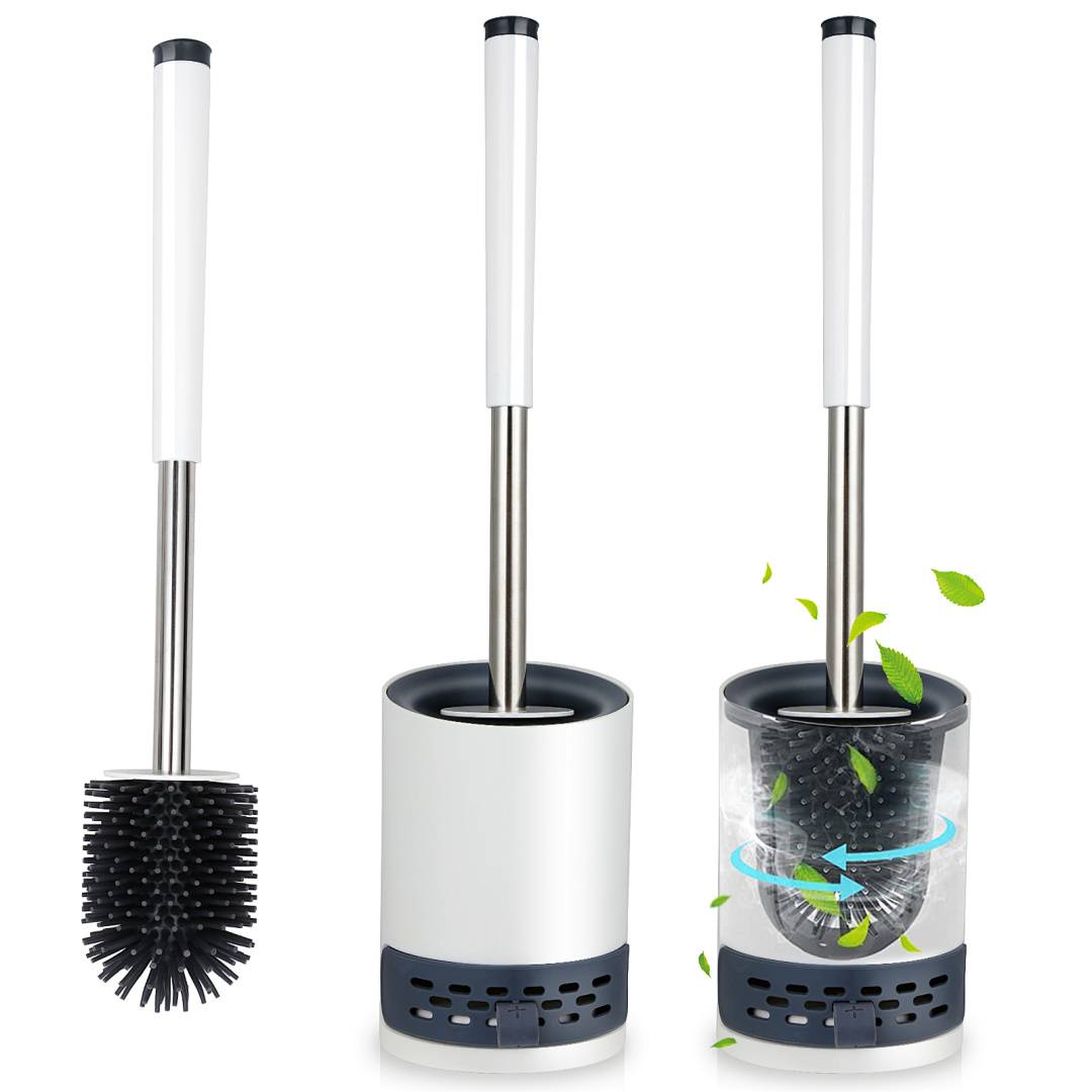 2x Silikon Toilettenbürste WC Steril 2 in 1 hygenische Klobürste Bürste Toilettenbürstenhalter Klobürste Garnitur Toilette
