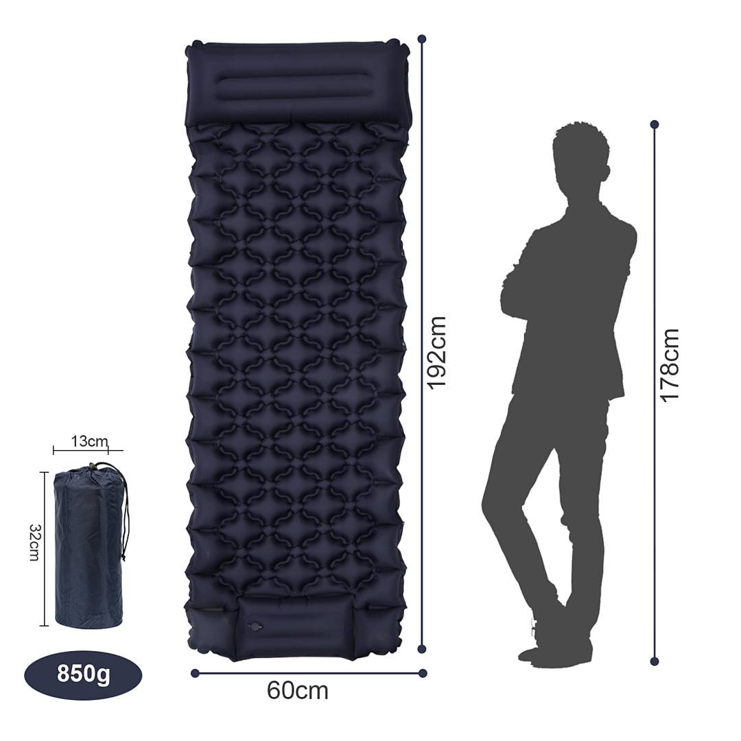 2x Camping Isomatte, Isomatte Camping Aufblasbar, 8.5cm Dicke Isomatten Camping Ultraleicht mit Kissen Isomatte Selbstaufblare Schlafmatte für