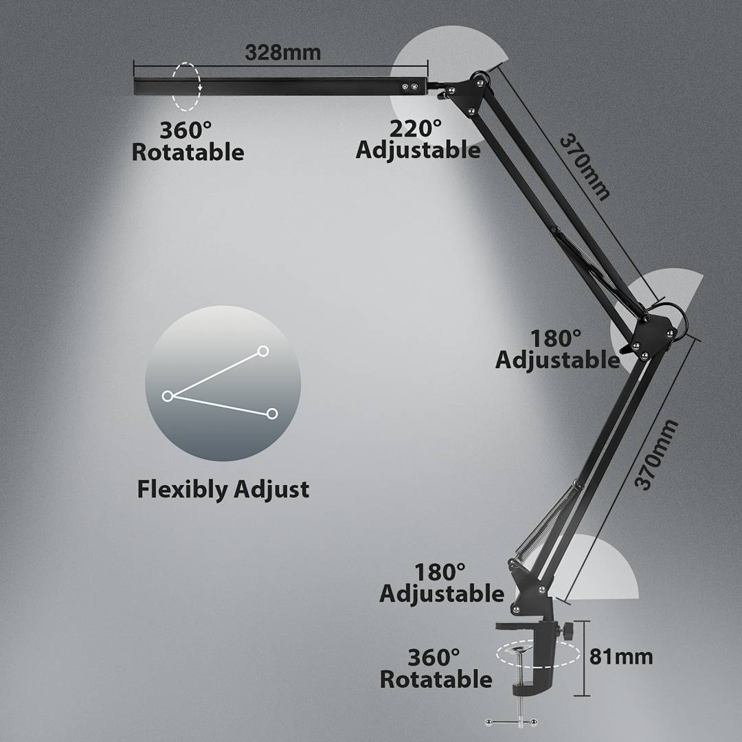 LED Schreibtischlampe Dimmbar Tischlampe 10W Leselampe Tischleuchte Nachttischlampe USB Lampe Nachttisch