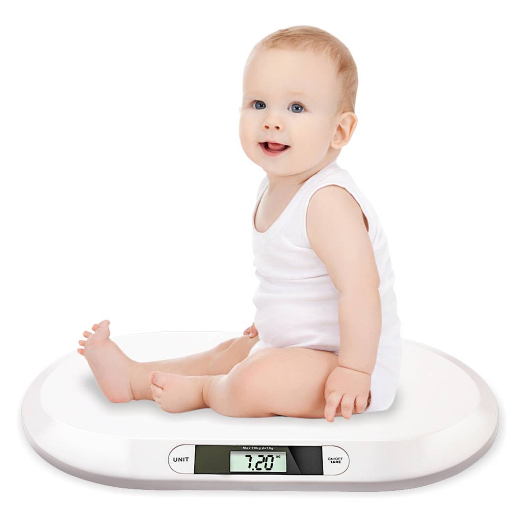 Babywaage Waage Digital bis 20 kg Kinderwaage Tierwaage Baby Digitale Weiß Kleintierwaage