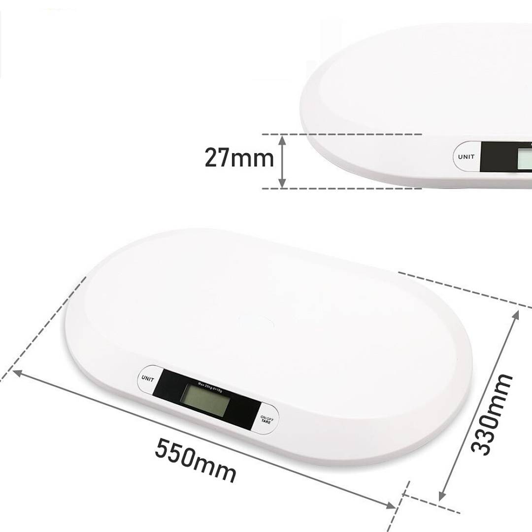 Babywaage Waage Digital bis 20 kg Kinderwaage Tierwaage Baby Digitale Weiß Kleintierwaage