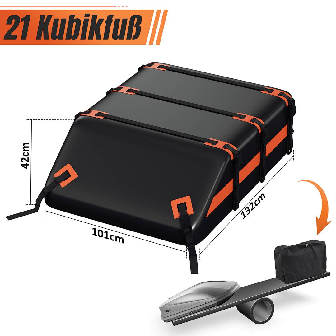 Dachbox 550L Auto Dachkoffer schwarz Gepäckbox Dachtasche Abschließbar