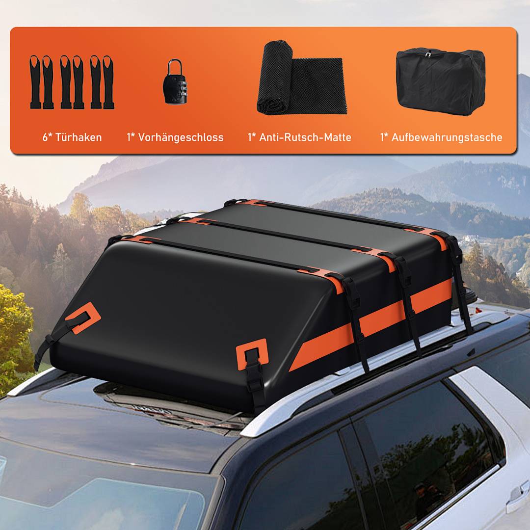 Dachbox 550L Auto Dachkoffer schwarz Gepäckbox Dachtasche Abschließbar