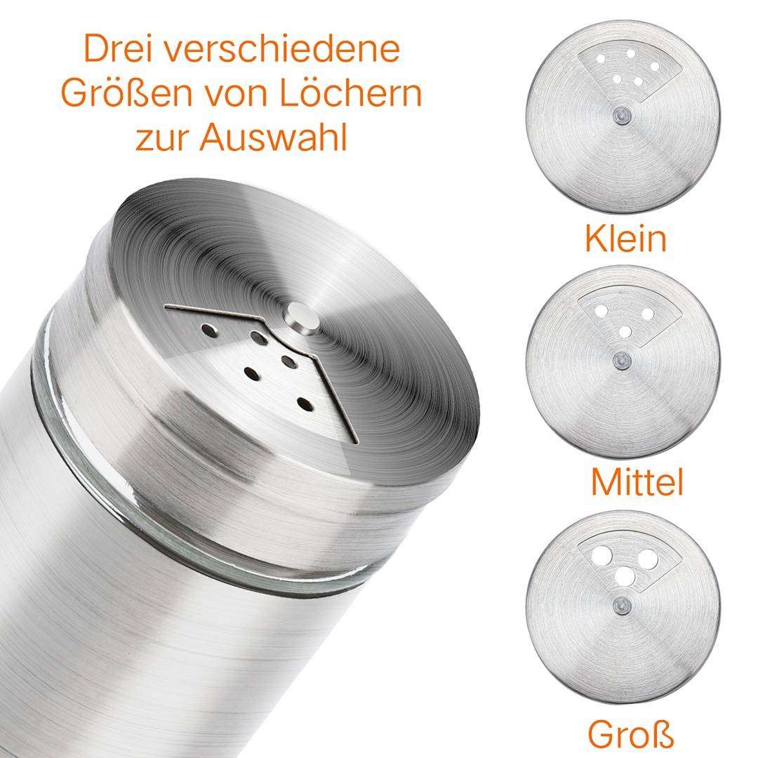 12 x Gewürzstreuer Streuer Salzstreuer Gewürzdosen Glas Box Set Gewürzstreuer Pfeffer Salz Behälter
