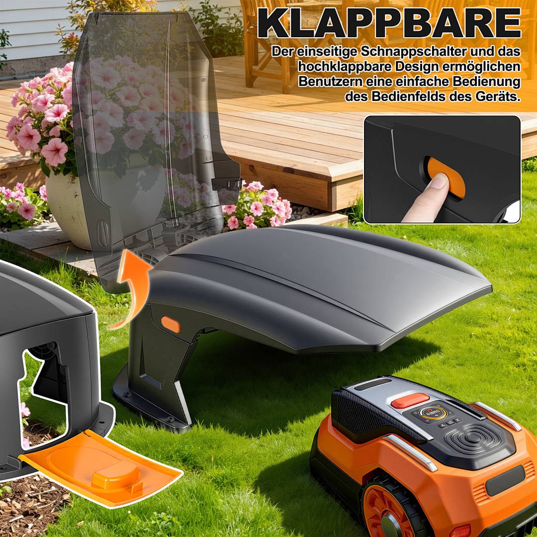 Rasenmäher Garage Mähroboter Dach Klappbar Rasenroboter Carport Überdachung Mower Robomove Roboter
