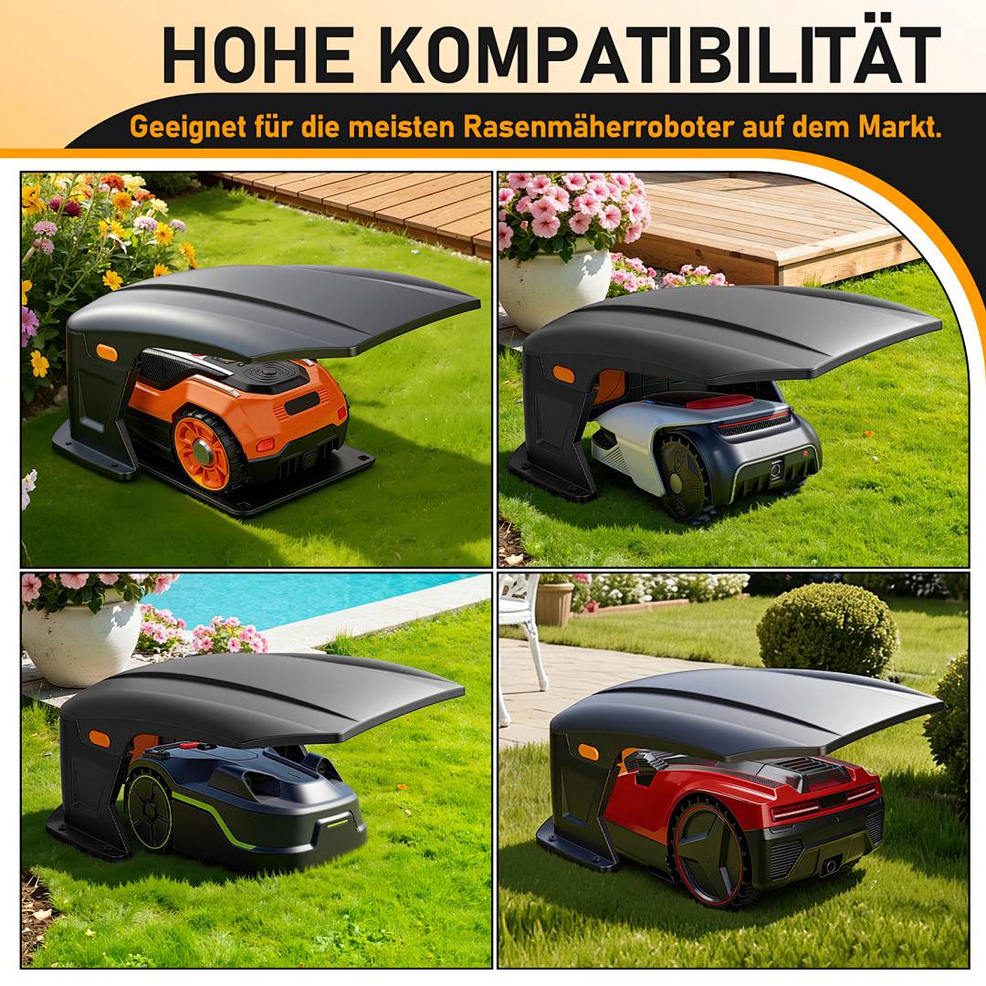 Rasenmäher Garage Mähroboter Dach Klappbar Rasenroboter Carport Überdachung Mower Robomove Roboter