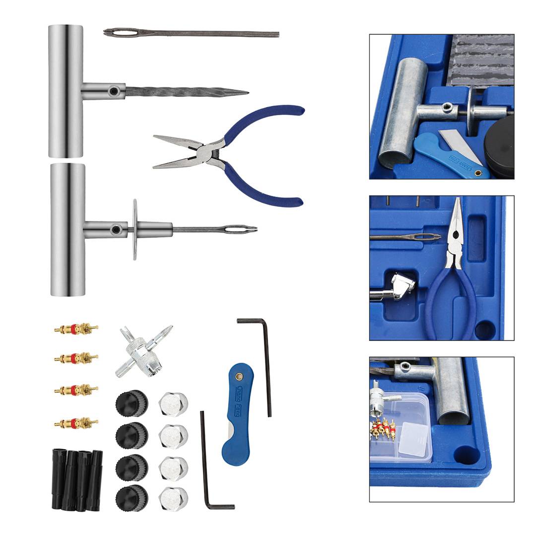 Reifenreparatur 73tlg Reifen-Reparatur-Set Reifen Pannenset Reifenflickzeug Autoreifen Pannenset Reparatur