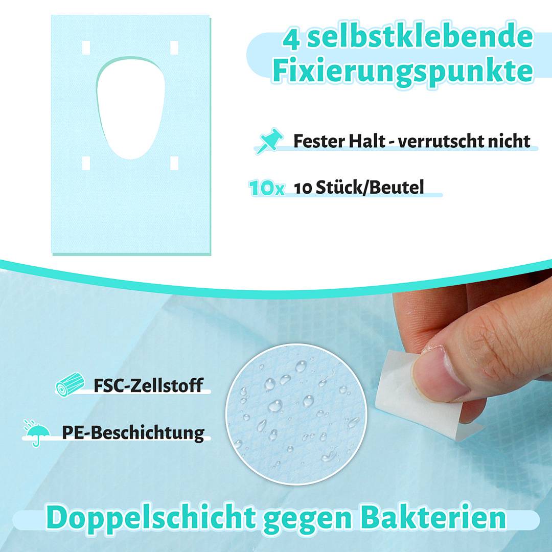 Toilettensitzbezug WC Einweg 60x40cm Sitzbezug Toilettensitzauflage Toilet Seat Cover 40 Stück Toiletten Sitz Auflage Toilettenauflage