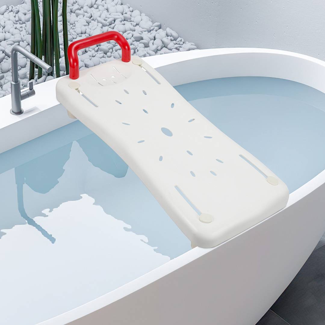 Badewannensitz Weiß mit Griff Rutschfester Wannensitz Stuhl Badewannenbrett Badesitz Badehilfe DuschHocker
