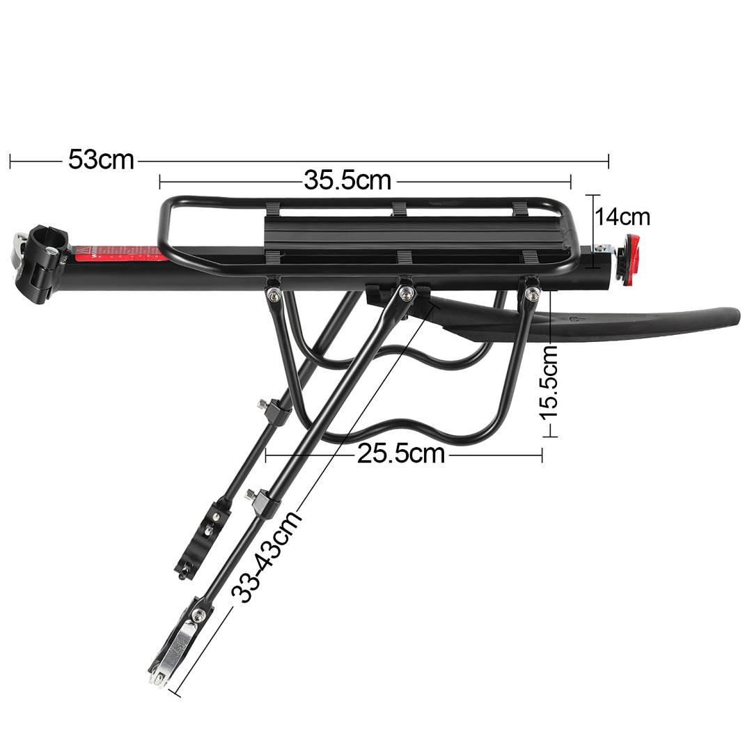 Fahrrad Gepäckträger für 24-29 Zoll Alu MTB Heckträger Sattelstütze Träger e-Bike verstellbar