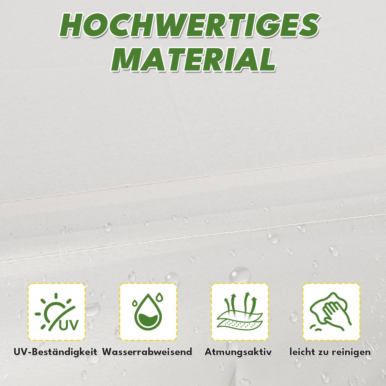 Hollywoodschaukel 3-Sitzer Beige mit verstellbarem Sonnendach, Gartenschaukel mit Stahlrahmen für Garten Terrasse Balkon