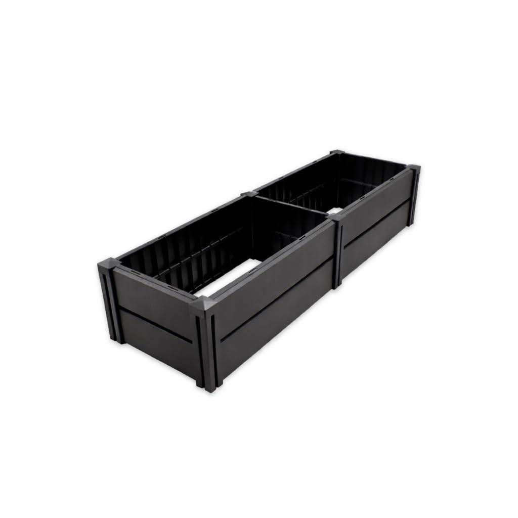 KHW Hochbeet Demeter L Schmal | 158x44x31 cm Hochbeet für Garten Balkon & Terrasse | 196L Pflanzvolumen | aus 100% recyceltem Kunststoff