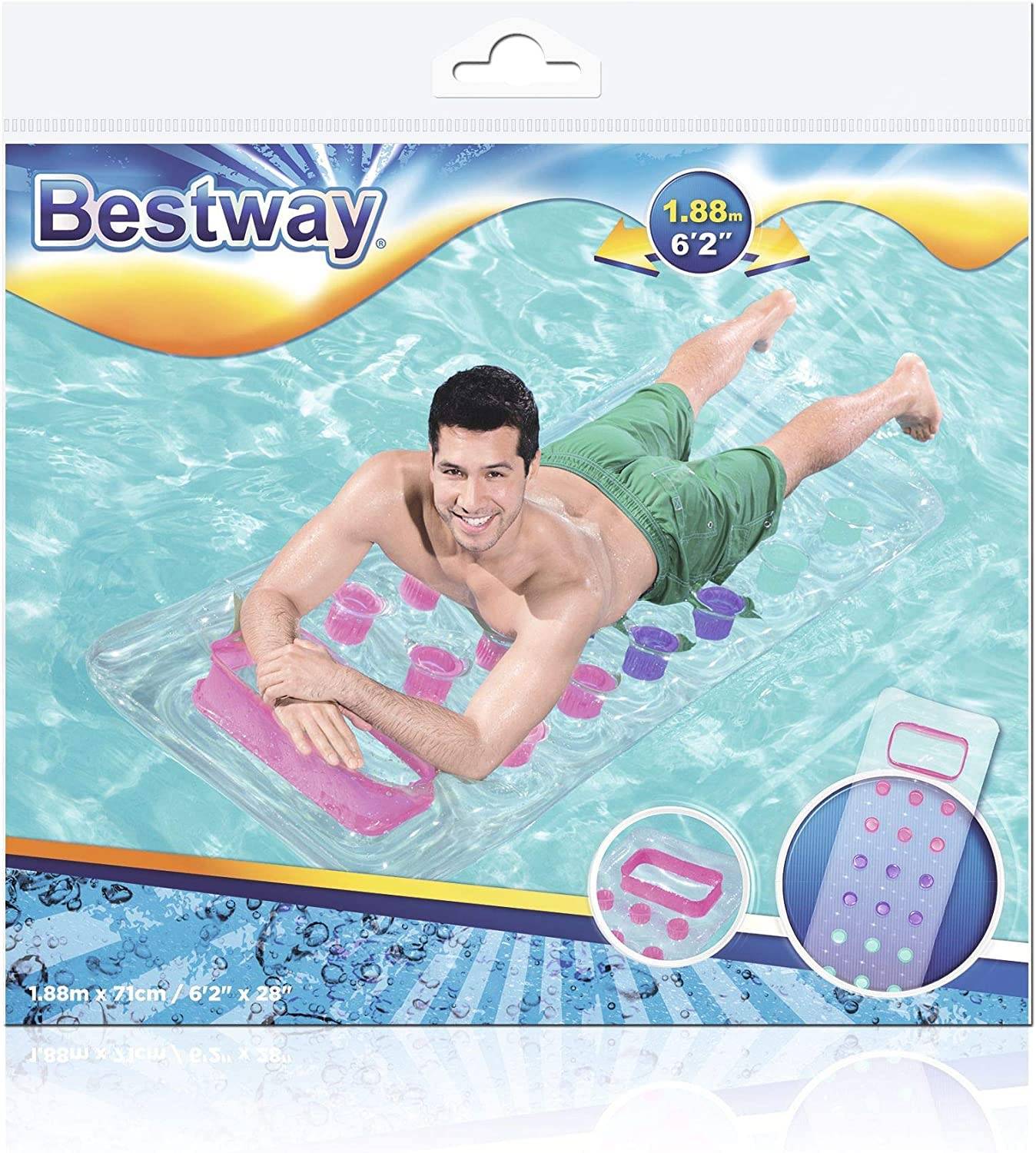 BESTWAY Badematr.Fashion Lounge (Transparent, 188 x 71 cm)