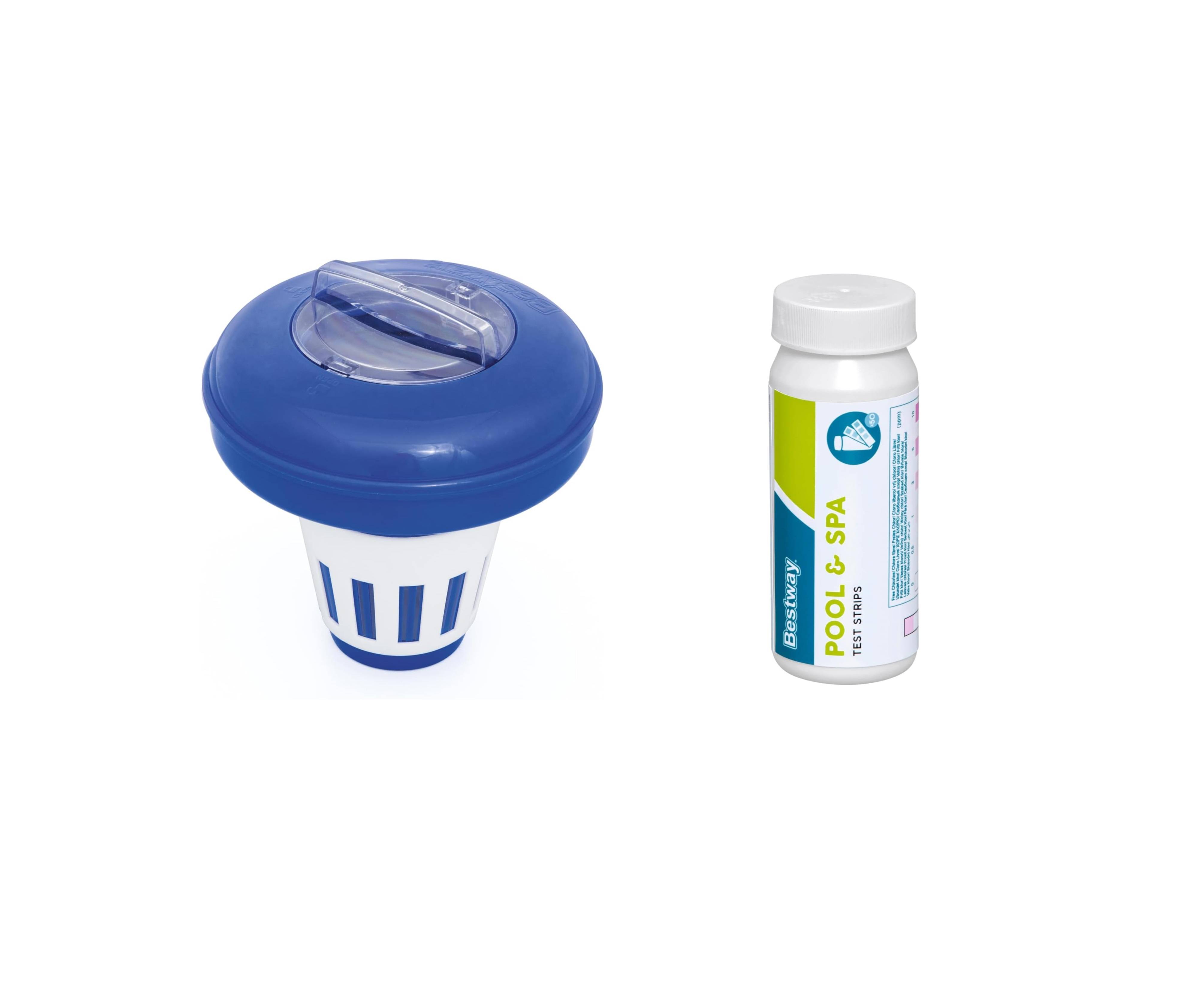 Bestway Flowclear | Dosierschwimmer Testkit | 16,5 cm Ø | Einfache Überprüfung des Chemiegehalts | Poolwasser sauber und kristallklar