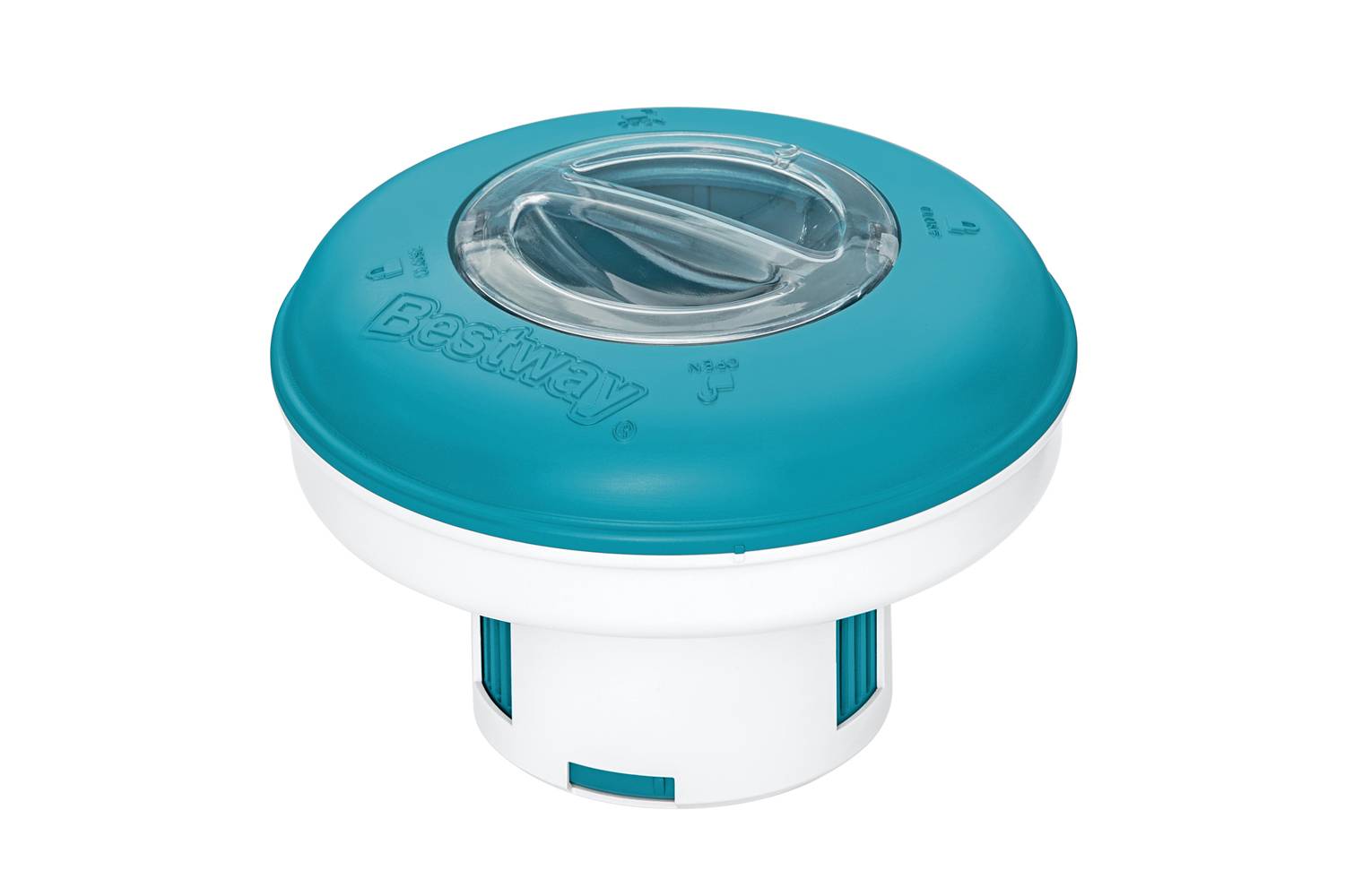 Bestway | Flowclear Dosierschwimmer Blau Weiß | 16 cm Ø | Poolwasser sauber und kristallklar