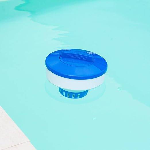Steinbach | Dosierschwimmer Kit inkl. 50 Teststreifen | 18 cm Ø | Poolwasser sauber und kristallklar