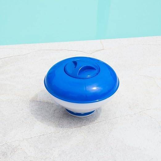 Steinbach | Dosierschwimmer Kit inkl. 50 Teststreifen | 12,5 cm Ø | Poolwasser sauber und kristallklar