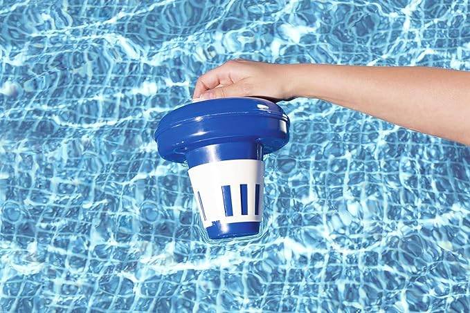 Bestway Flowclear | Dosierschwimmer Thermo-Set | 16,5 cm Ø | schwimmendes Poolthermometer | Einfache Überwachung der Wasserthemeratur | Poolwasser
