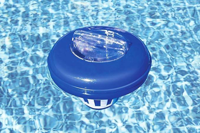 Bestway Flowclear | Dosierschwimmer Thermo-Set | 16,5 cm Ø | schwimmendes Poolthermometer | Einfache Überwachung der Wasserthemeratur | Poolwasser