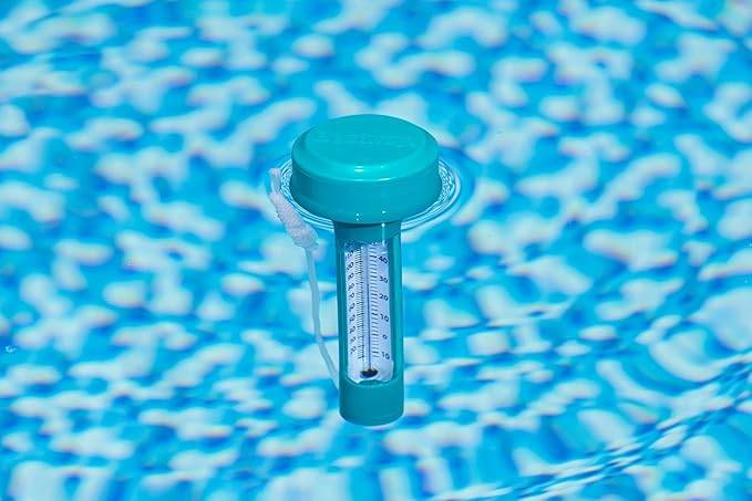 Bestway Flowclear | Dosierschwimmer Thermo-Set | 16,5 cm Ø | schwimmendes Poolthermometer | Einfache Überwachung der Wasserthemeratur | Poolwasser