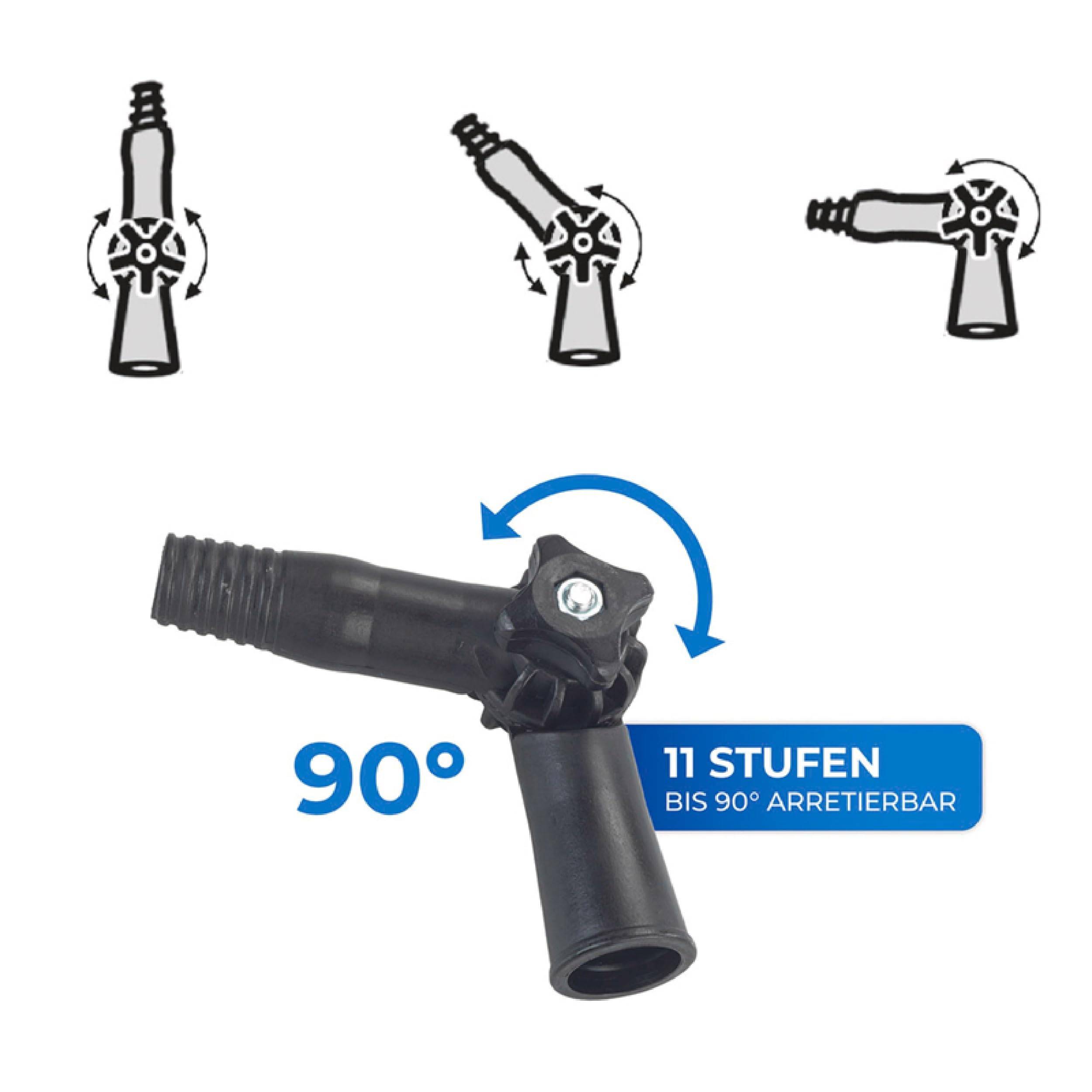 NEUSTANLO | Knickgelenk Switch für Teleskopstange | von deutschem auf Italienischen Gewinde | mit 11-stufiger Winkelverstellung | ideal für Verschie