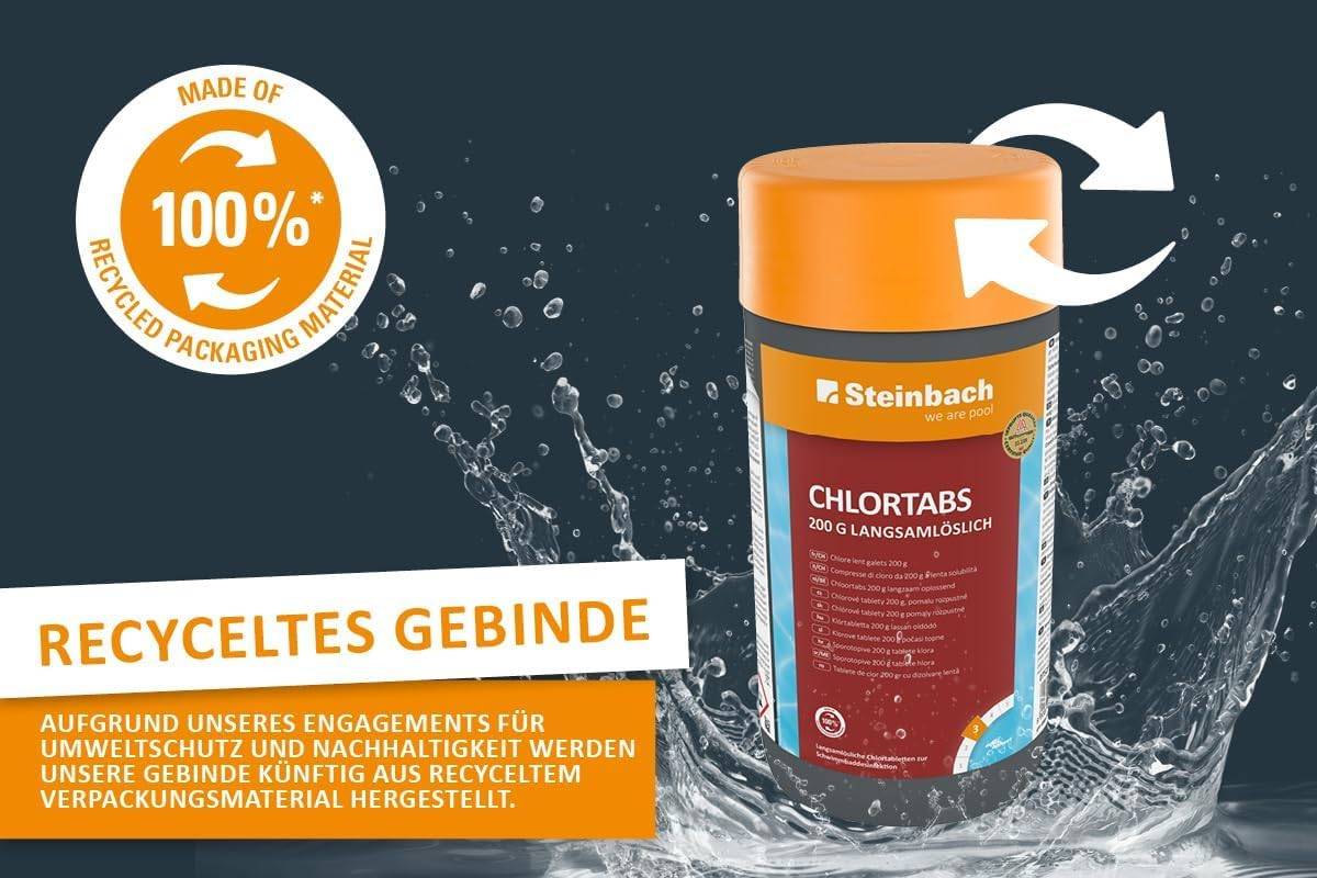 Steinbach Poolpflege-Set | Chlordosierschwimmer Mini Ø 12,5 cm & Chlortabs 20 g | für Dauerdosierung & Schockchlorung | mit Dosierregler | ideal fü