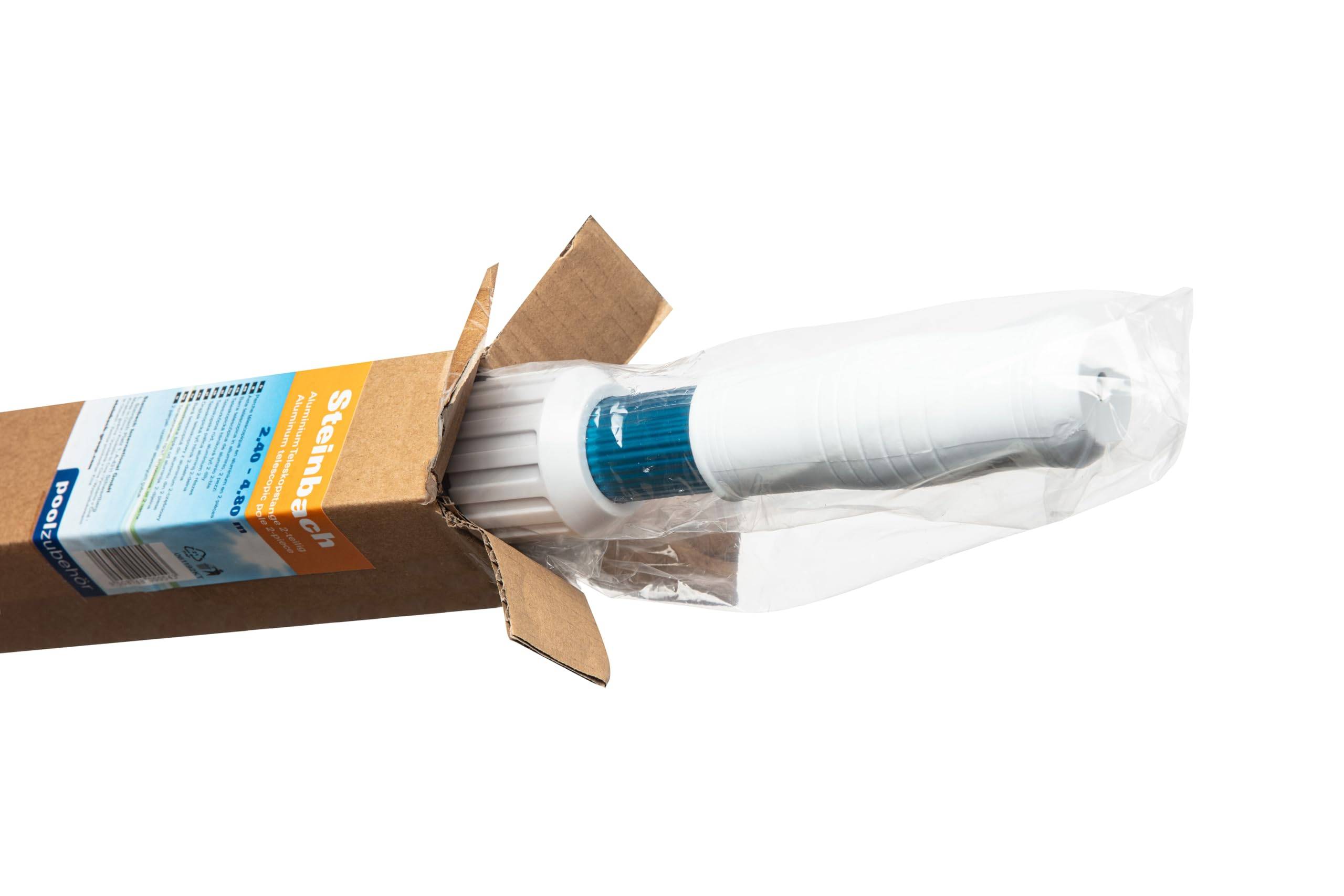 Steinbach Aluminium Teleskopstange 2-teilig, teleskopierbar von 240-480 cm - 061192KT - Naturkarton Verpackung, Blau
