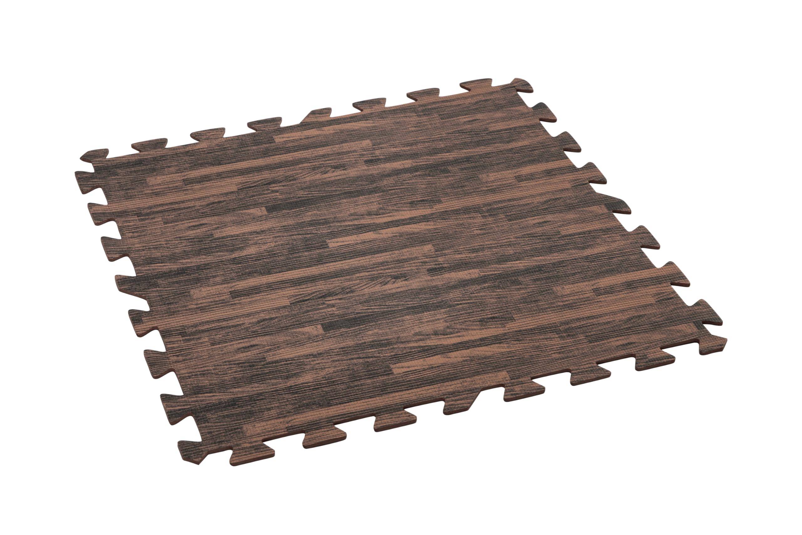 Bestway Pool-Bodenschutzfliesen Set 12 Stück á 50 x 50 cm, Holz-Optik (Palisander)