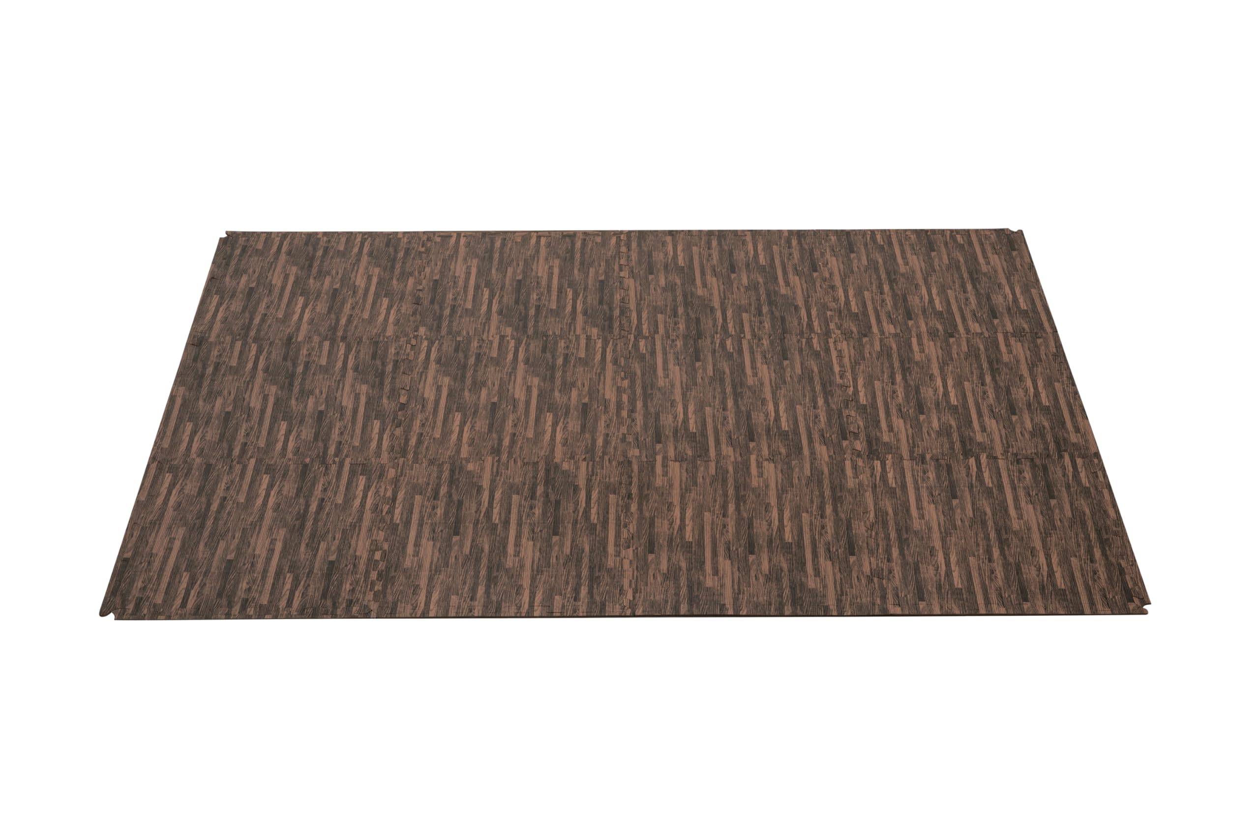 Bestway Pool-Bodenschutzfliesen Set 12 Stück á 50 x 50 cm, Holz-Optik (Palisander)