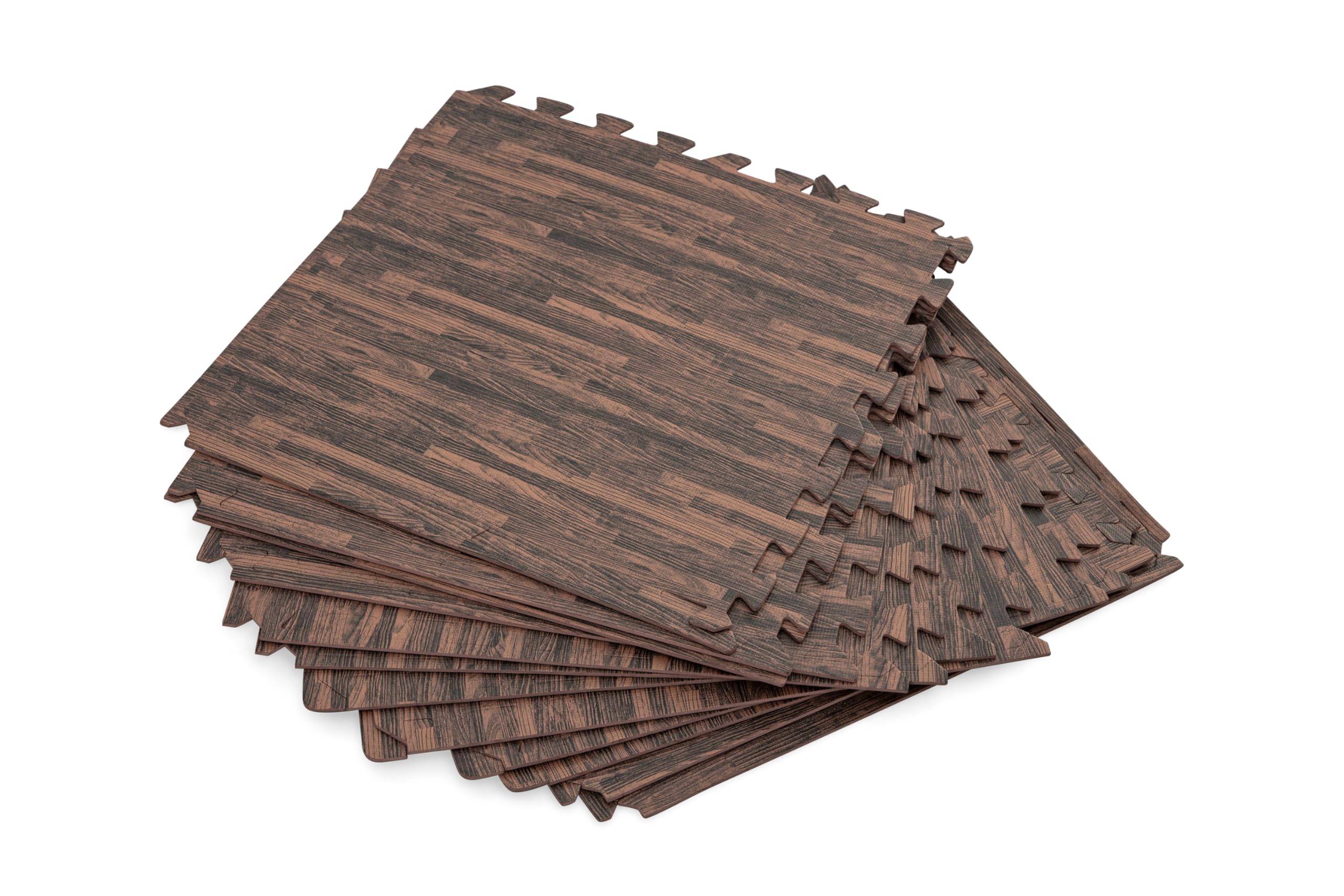 Bestway Pool-Bodenschutzfliesen Set 12 Stück á 50 x 50 cm, Holz-Optik (Palisander)
