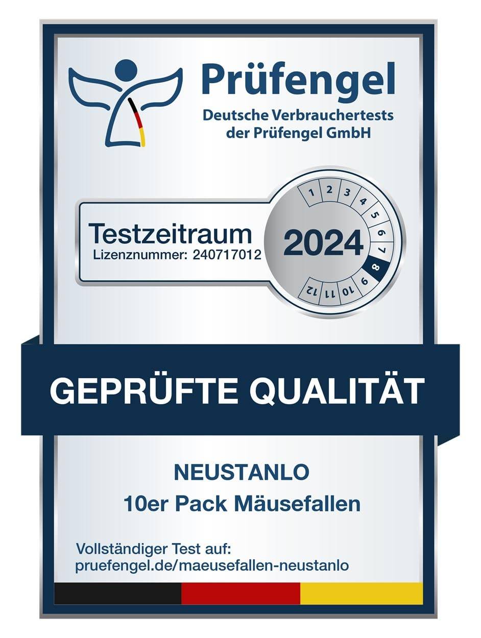 Neustanlo Classic | Mausefalle, Rattenfalle aus Holz | 20 Stück | Hohe Schlagkraft | Leicht zu verwenden | wiederverwendbar | Made in Germany
