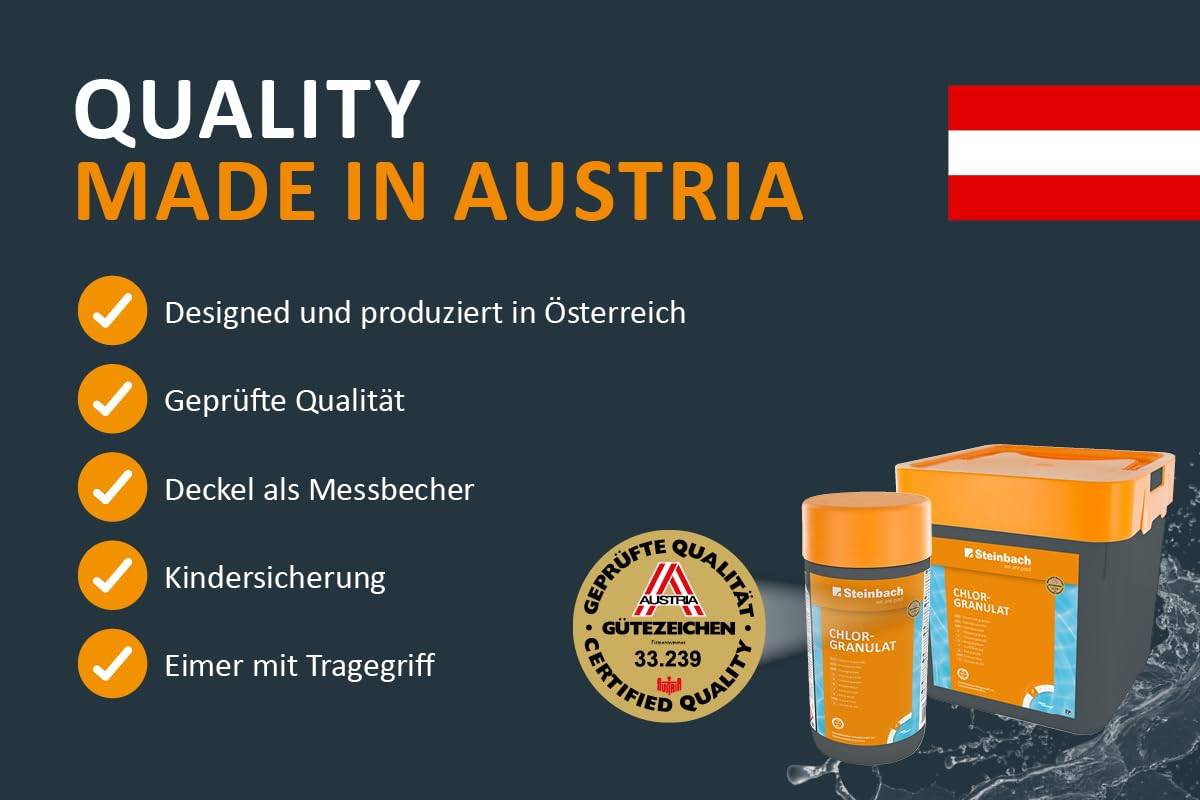Steinbach Poolpflege Chlorgranulat - 0751201TV08-8X 1 kg - Schnelllöslich - Effektiv - Neutralisierend - auch für Erstdosierung und Schockbehandlung