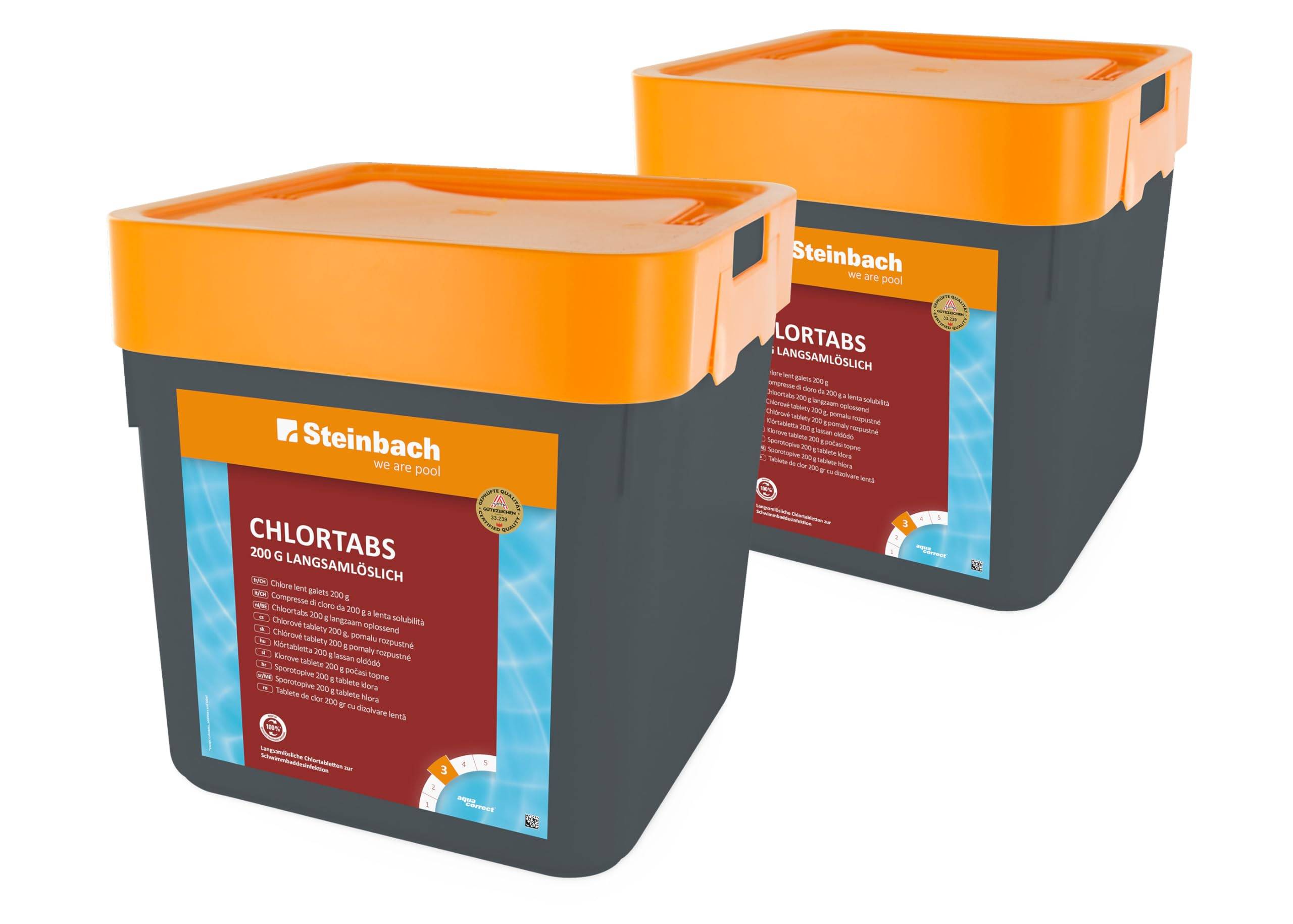 Steinbach Poolpflege Chlortabs 200 g langsamlöslich, 2X 5 kg, Chlorprodukte, 0752205TD02