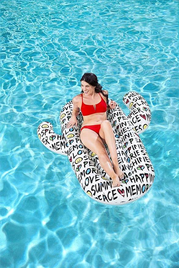 Bestway Luftmatratze in Kaktus-Design, Summer Quotes, 185 x 155 cm