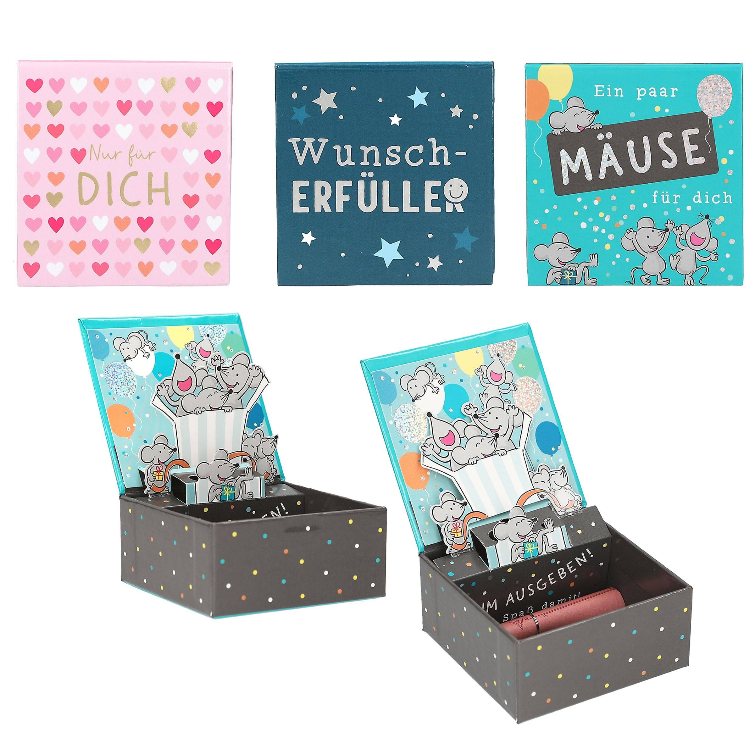 Depesche | WUNSCHERFÜLLER Pop Up Box für Geldgeschenke | 3D Geschenkbox mit Magnetverschluss | für Gutscheine & Geld | 1 Stück, Design zufällig |